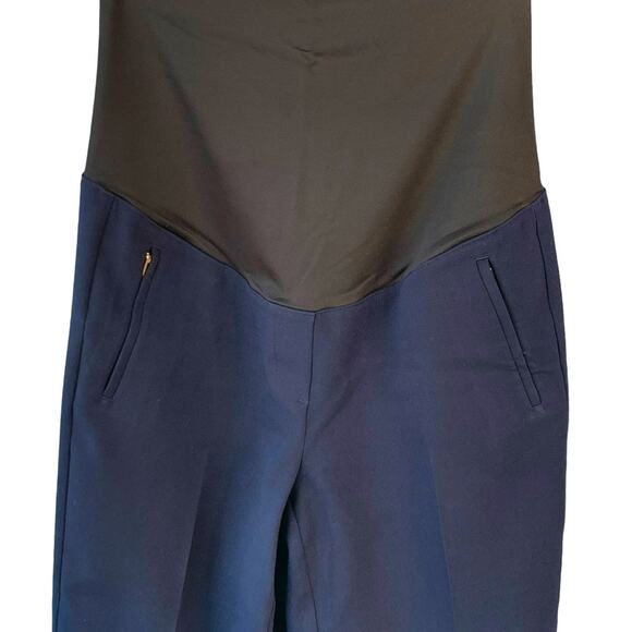 Ann Taylor Loft Maternity Straight Leg Trouser Dress Pants Size 10 Navy Stretch - Picture 4 of 15